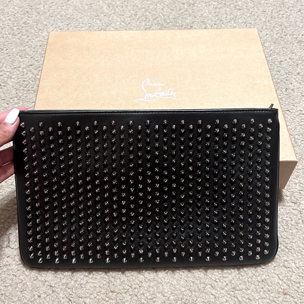 Christain Louboutin spiked large clutch